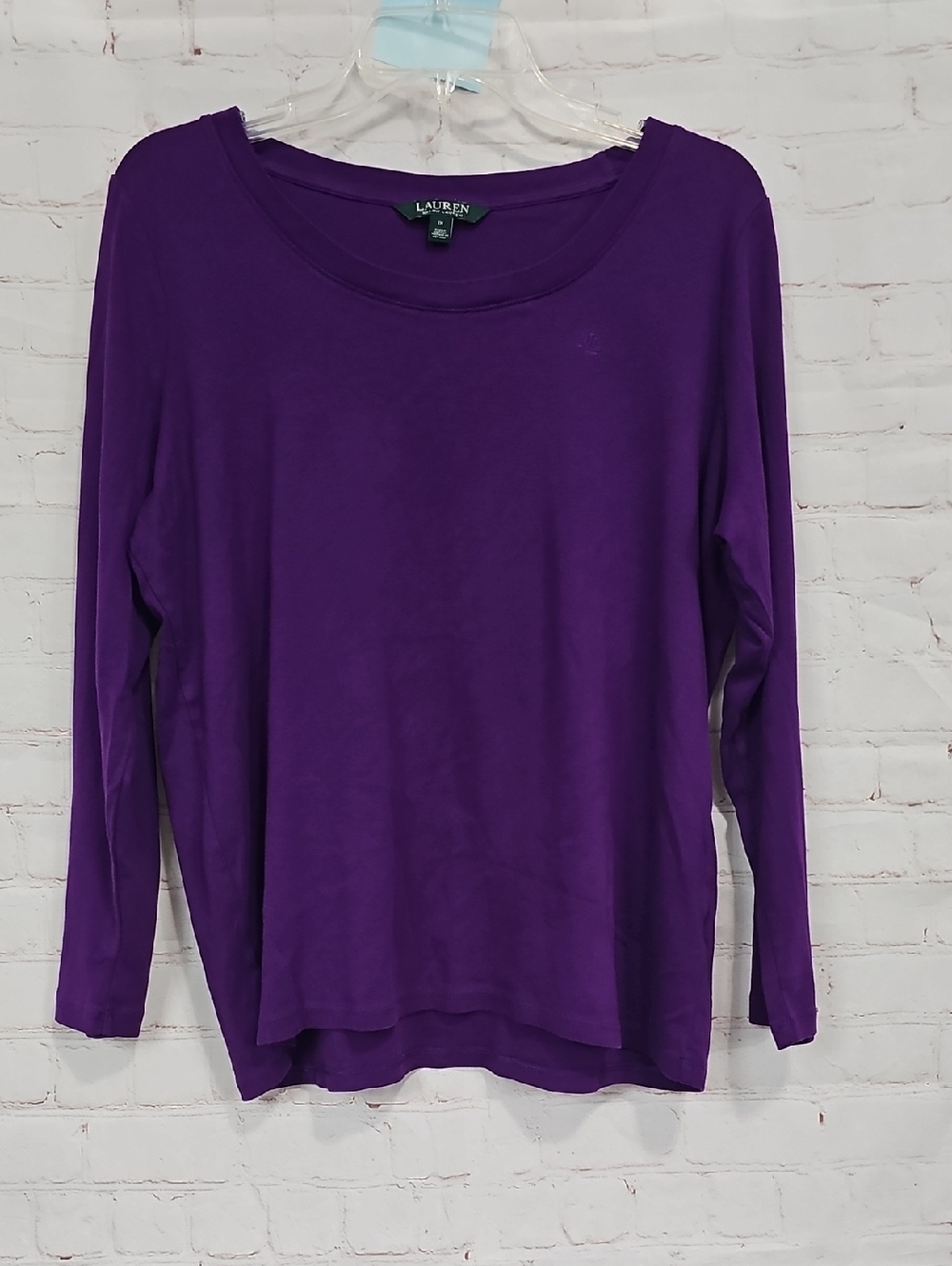 Lauren Ralph Lauren Purple Long Sleeve Scoop Neck Tee